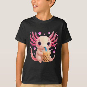 Axolotl Bubble Bo Tea Anime Cute Kawaii Teen Girls T-Shirt