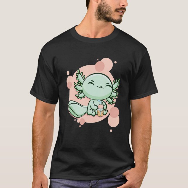 Axolotl Bubble Tea Ambystoma Mexicanum Walking Fis T-Shirt (Front)