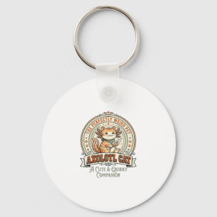 Axolotl Cat Axolotl Cute Weird Pet Cat Vintage Vec Key Ring
