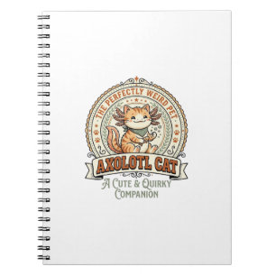 Axolotl Cat Axolotl Cute Weird Pet Cat Vintage Vec Notebook
