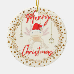 Axolotl christmas  ceramic tree decoration