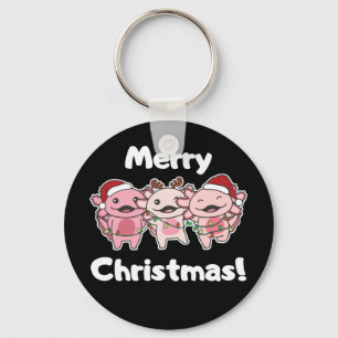 Axolotl Christmas Cute Axolotls Merry Christmas Ke Key Ring