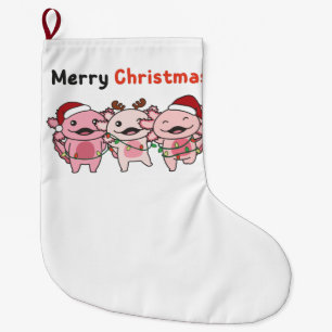 Axolotl Christmas Cute Axolotls Merry Christmas Large Christmas Stocking