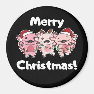 Axolotl Christmas Cute Axolotls Merry Christmas Ma Magnet