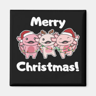 Axolotl Christmas Cute Axolotls Merry Christmas Ma Magnet