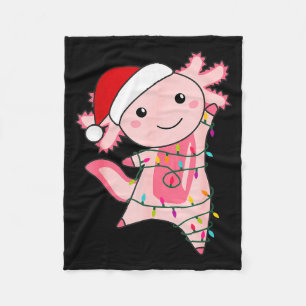 Axolotl Christmas Fairy Light Christmas Axolotl  Fleece Blanket