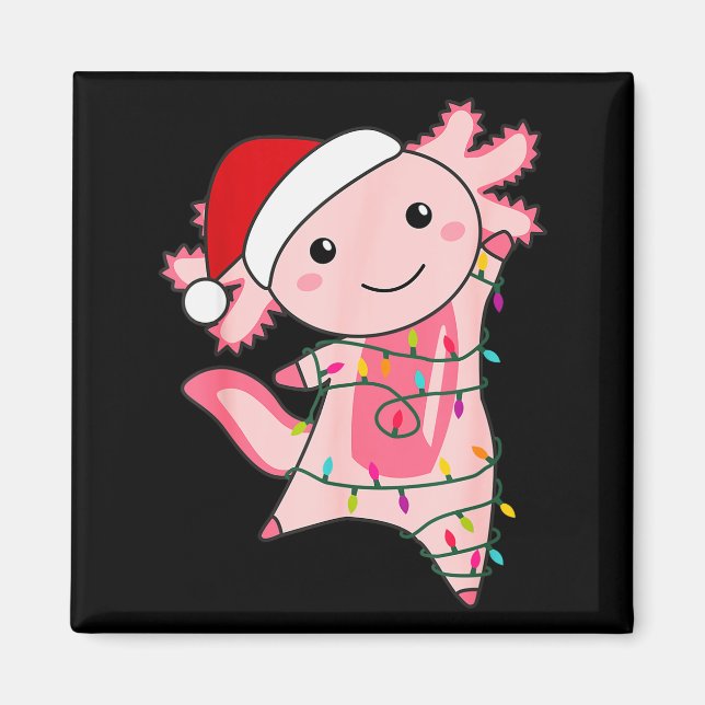 Axolotl Christmas Fairy Light Christmas Axolotl  Magnet (Front)