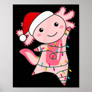 Axolotl Christmas Fairy Light Christmas Axolotl Poster