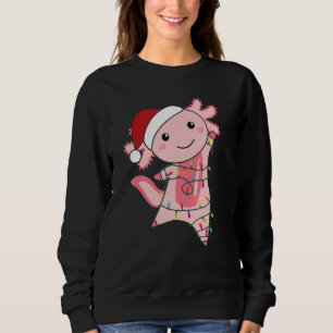Axolotl Christmas Fairy Light Christmas Axolotl Sweatshirt