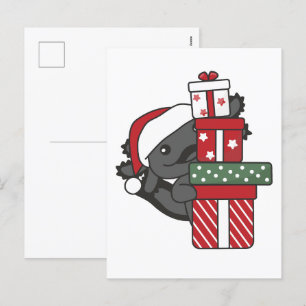 Axolotl Christmas Gift Winter Animals Axolotl Holiday Postcard