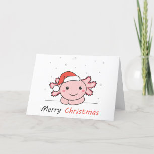 Axolotl Christmas Snow Winter Animals Axolotls Holiday Card