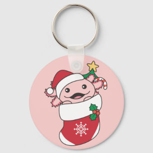 Axolotl Christmas Snow Winter Animals Axolotls Key Ring