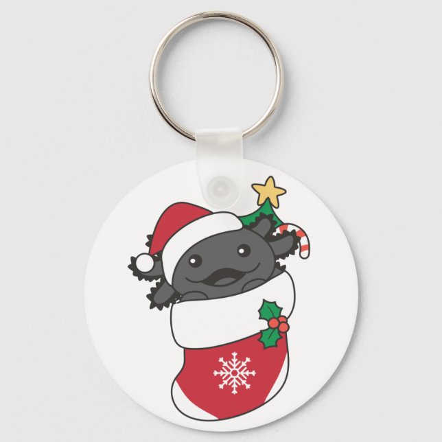 Axolotl Christmas Snow Winter Animals Axolotls Key Ring (Front)