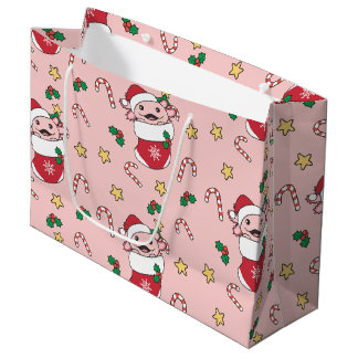 Axolotl Christmas Snow Winter Animals Axolotls Large Gift Bag