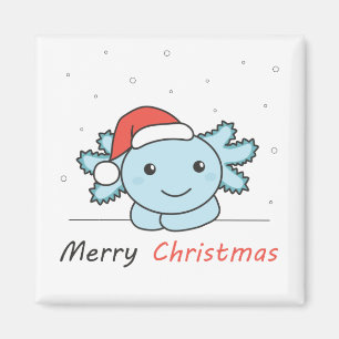 Axolotl Christmas Snow Winter Animals Axolotls Magnet
