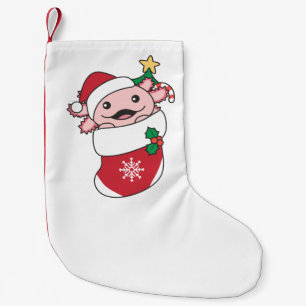 Axolotl Christmas Snow Winter Animals Axolotls Small Christmas Stocking