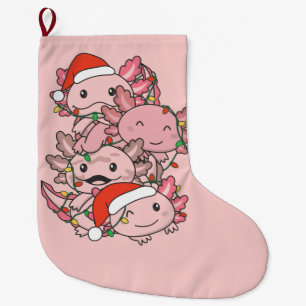 Axolotl Christmas Tree Christmas Animals Axolotls  Large Christmas Stocking