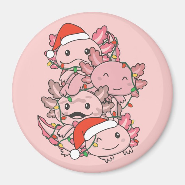 Axolotl Christmas Tree Christmas Animals Axolotls Magnet (Front)