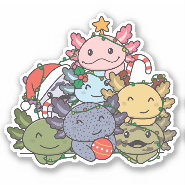 Axolotl Christmas Tree Funny Animal Christmas (Front)
