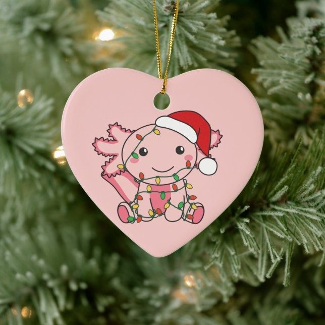Axolotl Christmas Winter Animals Axolotls Ceramic  Tree Decoration (Tree)