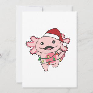 Axolotl Christmas Winter Animals Axolotls Holiday Card