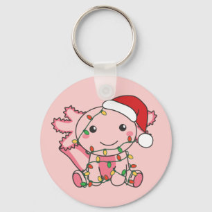 Axolotl Christmas Winter Animals Axolotls Keychain