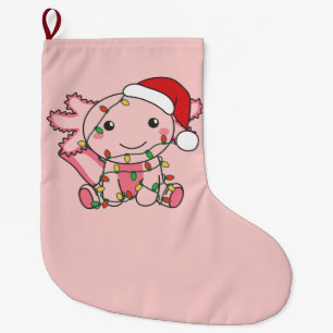 Axolotl Christmas Winter Animals Axolotls Large Ch Stocking