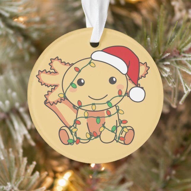 Axolotl Christmas Winter Animals Axolotls Ornament (Tree)