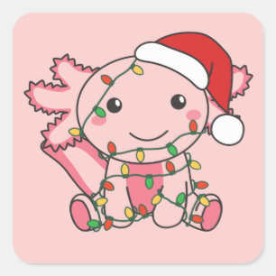 Axolotl Christmas Winter Animals Axolotls Square S Sticker