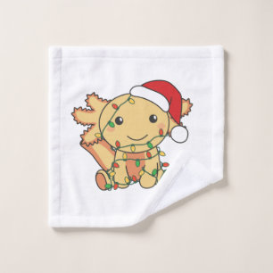 Axolotl Christmas Winter Animals Axolotls Wash Cloth