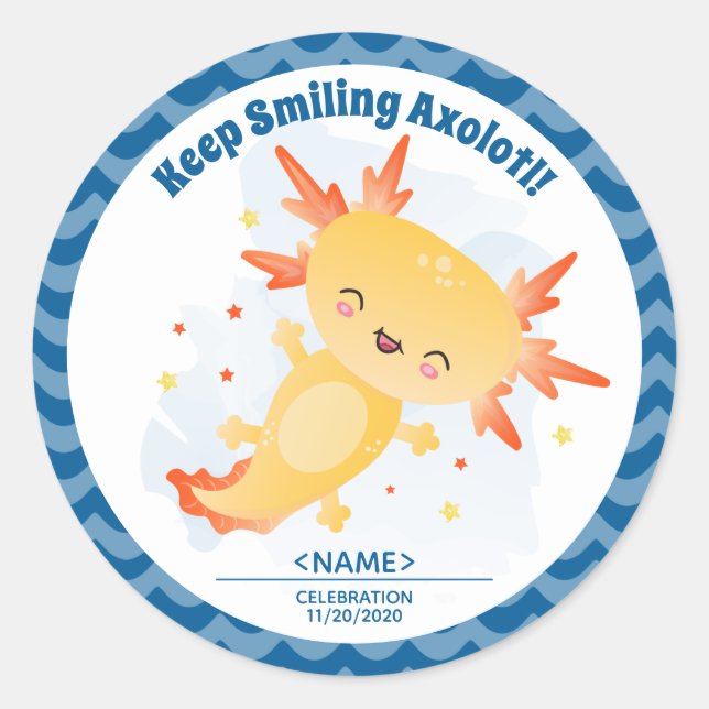Axolotl Classic Round Sticker (Front)