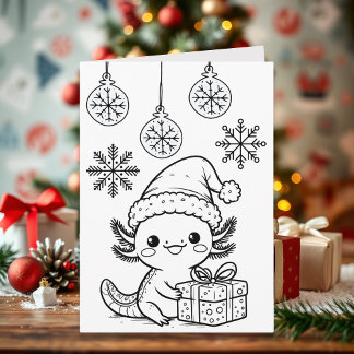 Axolotl Coloring Page | Christmas Card