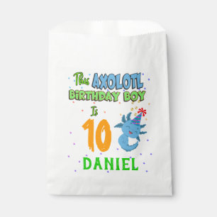 Axolotl Custom Birthday Boy Matching  Favour Bags