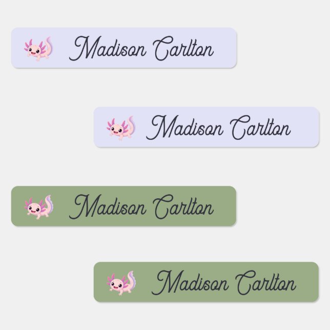 Axolotl Custom Vinyl Kids Name School  (Group)