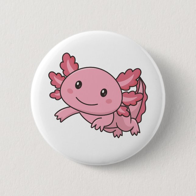 Axolotl Cute Animals Kawaii Anime Funny Axolotl Bu 6 Cm Round Badge (Front)