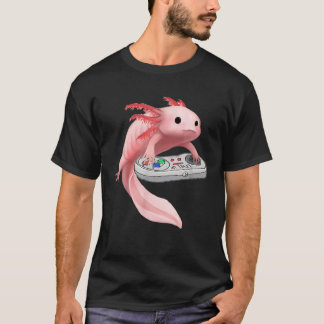 Axolotl Cute Fish Playing Video Game - Axolotl Gam T-Shirt