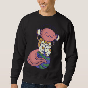 axolotl cute funny axolotl lover earth space space sweatshirt