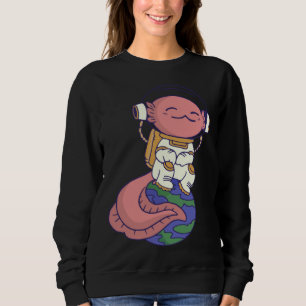 axolotl cute funny axolotl lover earth space space sweatshirt