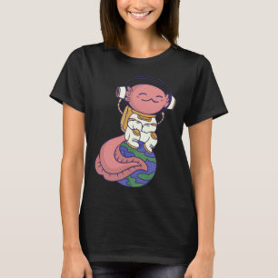 axolotl cute funny axolotl lover earth space space T-Shirt
