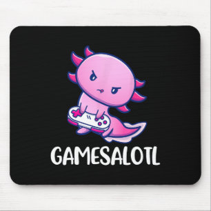 Axolotl Cute Playing Video Game Mouse Pad