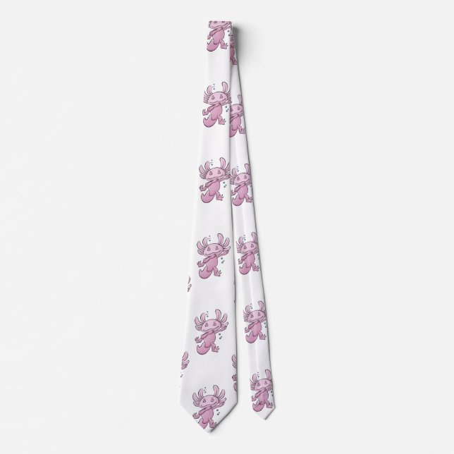 Axolotl Dabbing Neck Tie (Front)