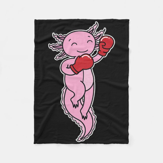 Axolotl Does Boxing  Fleece Blanket (Front)