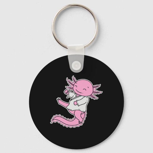 Axolotl Does Karate  Key Ring (Front)