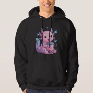 Axolotl Drinking Boba Milk Tea Hoodie