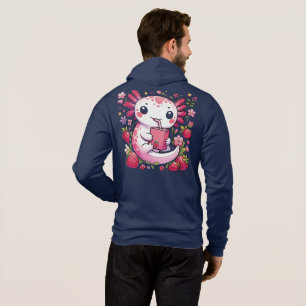 Axolotl Drinking Japanese Strawberry Milk  Hoodie