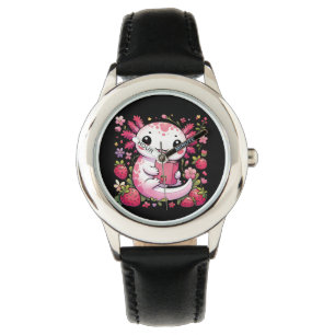 Axolotl Drinking Japanese Strawberry Milk Watch