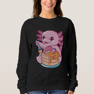 Axolotl Eating Pancakes Cute Sweatshirt