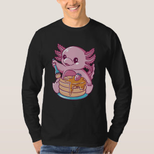 Axolotl Eating Pancakes Cute T-Shirt