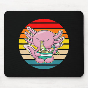 Axolotl Eating Ramen Kawaii Anime Japanese Food Ki Mouse Pad