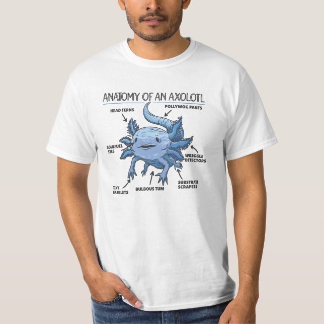 Axolotl Explanation Anatomy Of An Axolotl T-Shirt (Front)